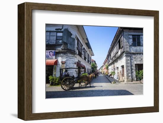 Horse Cart Riding Through the Spanish Colonial Architecture in Vigan, Northern Luzon, Philippines-Michael Runkel-Framed Photographic Print