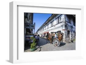 Horse Cart Riding Through the Spanish Colonial Architecture in Vigan, Northern Luzon, Philippines-Michael Runkel-Framed Photographic Print