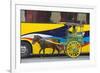 Horse Cart Walk by Colorfully Painted Bus, Manila, Philippines-Keren Su-Framed Photographic Print