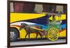Horse Cart Walk by Colorfully Painted Bus, Manila, Philippines-Keren Su-Framed Photographic Print