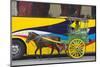 Horse Cart Walk by Colorfully Painted Bus, Manila, Philippines-Keren Su-Mounted Photographic Print
