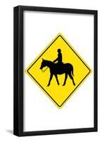 Horse Crossing Sign Poster-null-Framed Poster