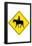 Horse Crossing Sign Poster-null-Framed Poster