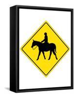 Horse Crossing Sign Poster-null-Framed Stretched Canvas