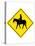 Horse Crossing Sign Poster-null-Stretched Canvas