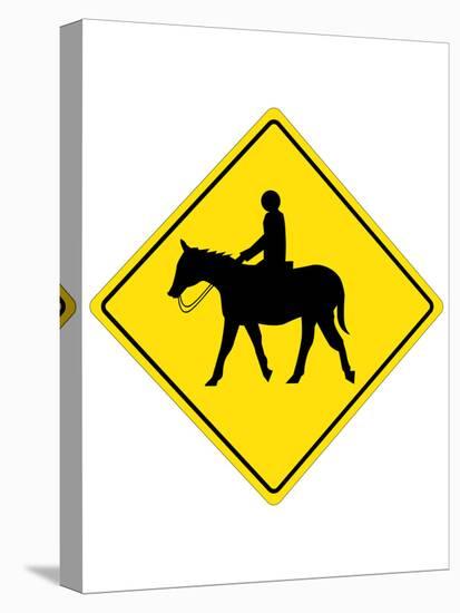 Horse Crossing Sign Poster-null-Stretched Canvas
