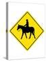 Horse Crossing Sign Poster-null-Stretched Canvas