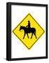 Horse Crossing Sign Poster-null-Framed Poster