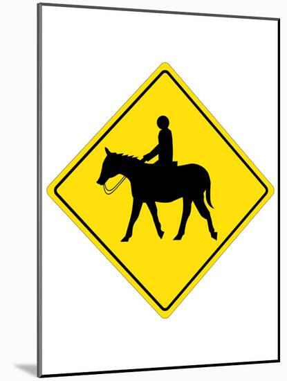Horse Crossing Sign Poster-null-Mounted Poster