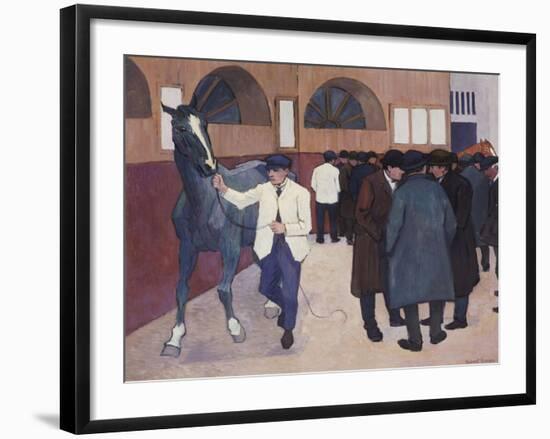 Horse Dealers at the Barbican, circa 1918-Robert Bevan-Framed Giclee Print