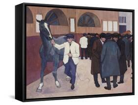 Horse Dealers at the Barbican, circa 1918-Robert Bevan-Framed Stretched Canvas