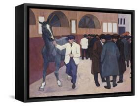 Horse Dealers at the Barbican, circa 1918-Robert Bevan-Framed Stretched Canvas