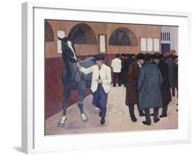 Horse Dealers at the Barbican, circa 1918-Robert Bevan-Framed Giclee Print