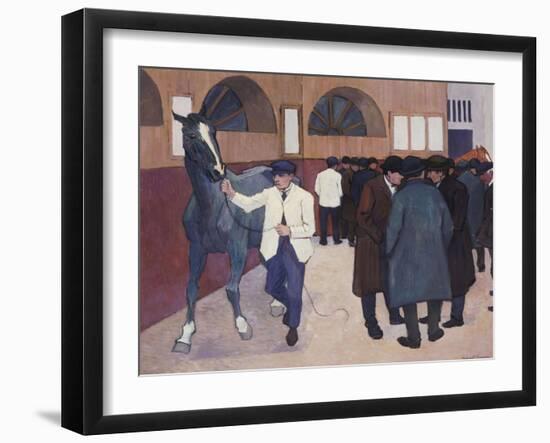 Horse Dealers at the Barbican, circa 1918-Robert Bevan-Framed Giclee Print