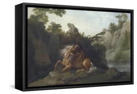 Horse Devoured by a Lion-George Stubbs-Framed Stretched Canvas