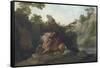 Horse Devoured by a Lion-George Stubbs-Framed Stretched Canvas