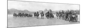 Horse-Drawn Artillery Passing the Palace of Versailles, France, August 1914-null-Mounted Premium Giclee Print