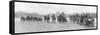 Horse-Drawn Artillery Passing the Palace of Versailles, France, August 1914-null-Framed Stretched Canvas