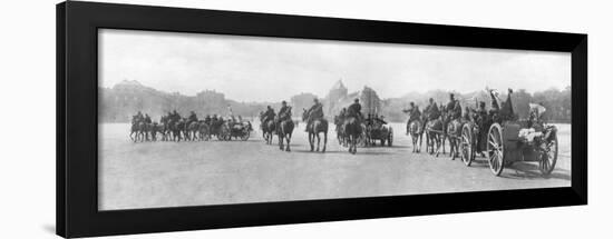 Horse-Drawn Artillery Passing the Palace of Versailles, France, August 1914-null-Framed Giclee Print