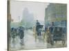 Horse Drawn Cabs, New York, 1891-Childe Hassam-Stretched Canvas