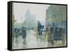 Horse Drawn Cabs, New York, 1891-Childe Hassam-Framed Stretched Canvas