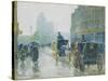 Horse Drawn Cabs, New York, 1891-Childe Hassam-Stretched Canvas