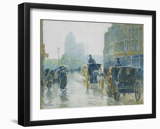 Horse Drawn Cabs, New York, 1891-Childe Hassam-Framed Giclee Print