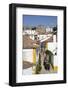 Horse drawn carriage, and overview of City with Medieval Castle in the background, Obidos, Portugal-Richard Maschmeyer-Framed Photographic Print