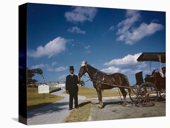 Horse-Drawn Carriage at Castillo De San Marcos National Monument, St Augustine, Florida, 1946-Eliot Elisofon-Stretched Canvas