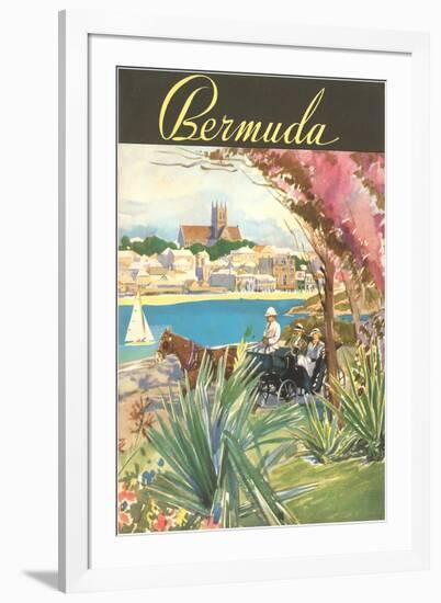 Horse-Drawn Carriage, Bermuda, Graphic-null-Framed Art Print