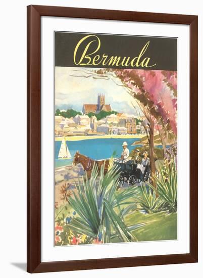 Horse-Drawn Carriage, Bermuda, Graphic-null-Framed Art Print