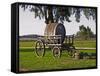 Horse Drawn Carriage Cart and Wooden Barrel, Bodega Juanico Familia Deicas Winery, Juanico-Per Karlsson-Framed Stretched Canvas