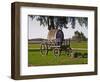 Horse Drawn Carriage Cart and Wooden Barrel, Bodega Juanico Familia Deicas Winery, Juanico-Per Karlsson-Framed Photographic Print