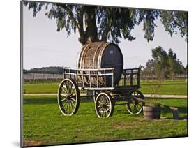 Horse Drawn Carriage Cart and Wooden Barrel, Bodega Juanico Familia Deicas Winery, Juanico-Per Karlsson-Mounted Photographic Print