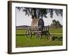 Horse Drawn Carriage Cart and Wooden Barrel, Bodega Juanico Familia Deicas Winery, Juanico-Per Karlsson-Framed Photographic Print