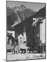 Horse-Drawn Carriage in Chamonix-null-Mounted Photographic Print