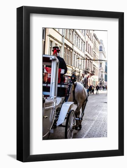 Horse-Drawn Carriage in Krakow, Poland.-Curioso Travel Photography-Framed Photographic Print