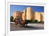 Horse drawn carriage ride in front of the Ribat in Monastir, Tunisia-null-Framed Art Print