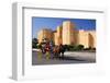 Horse drawn carriage ride in front of the Ribat in Monastir, Tunisia-null-Framed Art Print