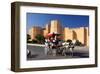 Horse drawn carriage ride in front of the Ribat in Monastir, Tunisia-null-Framed Art Print