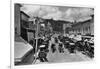 Horse-Drawn Carriages and Storefronts on Mackinac Island-null-Framed Premium Photographic Print