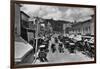 Horse-Drawn Carriages and Storefronts on Mackinac Island-null-Framed Premium Photographic Print