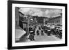 Horse-Drawn Carriages and Storefronts on Mackinac Island-null-Framed Photographic Print