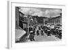 Horse-Drawn Carriages and Storefronts on Mackinac Island-null-Framed Photographic Print