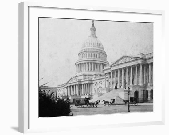 Horse-Drawn Carriages at U. S. Capitol-null-Framed Photographic Print