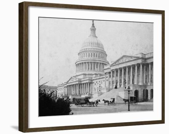 Horse-Drawn Carriages at U. S. Capitol-null-Framed Photographic Print