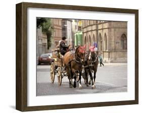 Horse Drawn Carriages, Weimar, Thuringen, Germany-Walter Bibikow-Framed Photographic Print