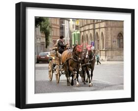 Horse Drawn Carriages, Weimar, Thuringen, Germany-Walter Bibikow-Framed Photographic Print