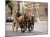 Horse Drawn Carriages, Weimar, Thuringen, Germany-Walter Bibikow-Mounted Photographic Print