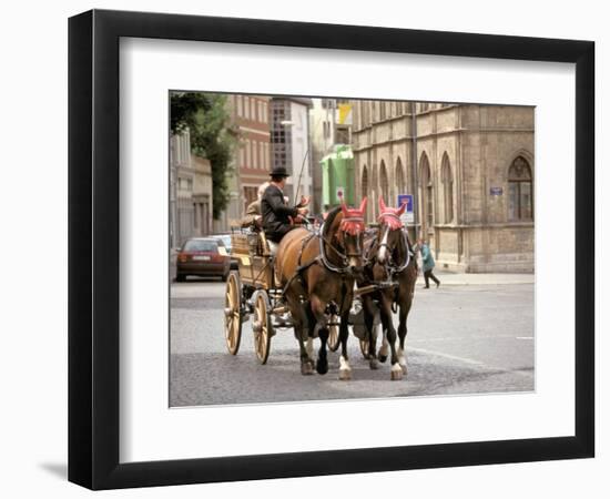 Horse Drawn Carriages, Weimar, Thuringen, Germany-Walter Bibikow-Framed Photographic Print